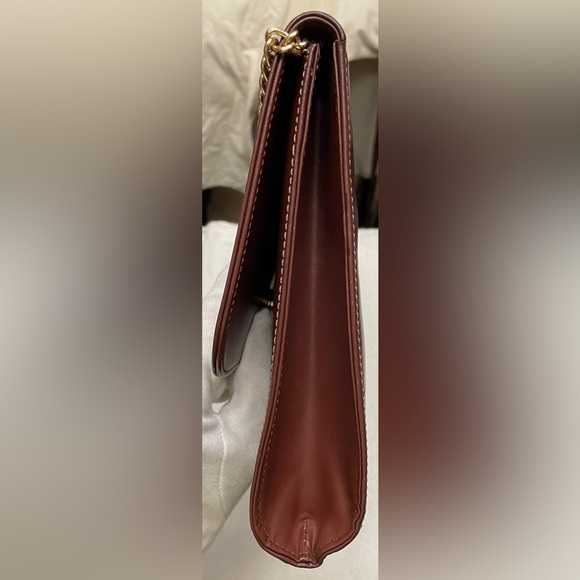 Cartier Authentic Vintage Maroon Clutch/Shoulder Bag with Gold Tone Chain - Picture 5 of 11